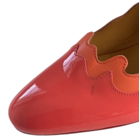 John Fluevog FAIRWAY TRIVIALIS WAVY MARY JANE Shoes Pink Orange, size 7.5 - Picture 16 of 16